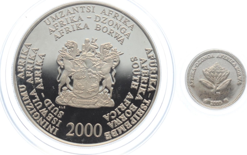 Südafrika 2 1/2 Cents & 2 Rand 2000 - Octopus Marine Series Set